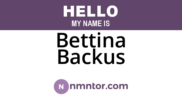Bettina Backus