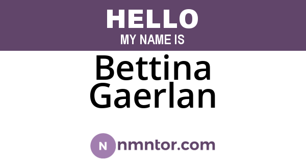 Bettina Gaerlan