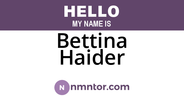 Bettina Haider