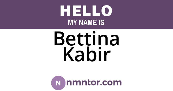 Bettina Kabir
