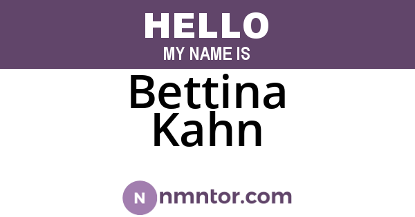 Bettina Kahn