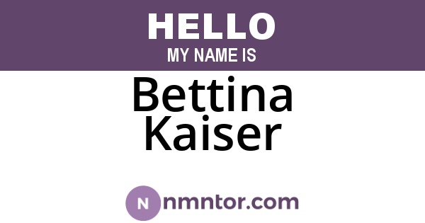 Bettina Kaiser