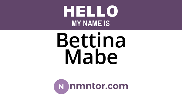 Bettina Mabe