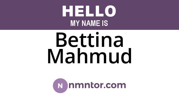 Bettina Mahmud