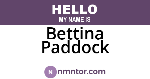 Bettina Paddock