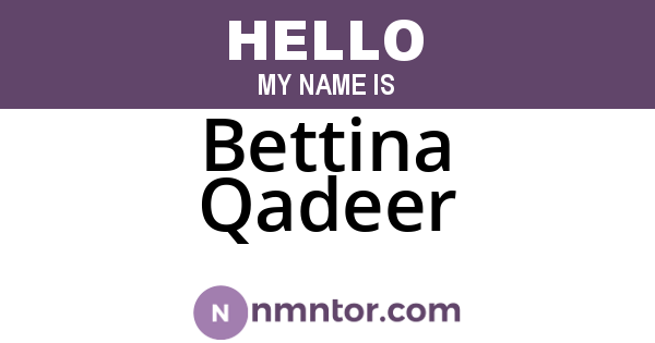 Bettina Qadeer