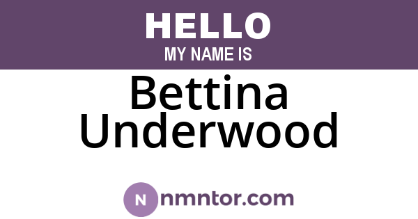 Bettina Underwood