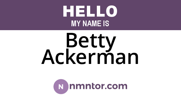 Betty Ackerman