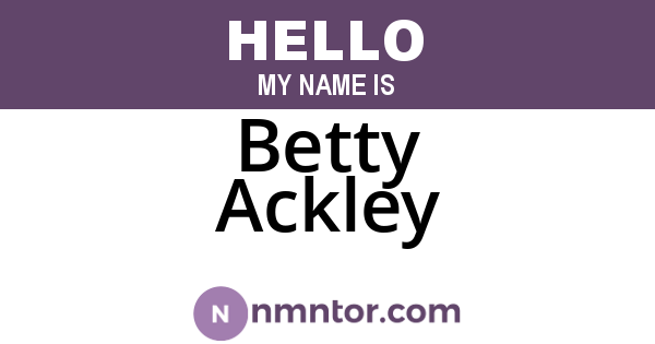 Betty Ackley
