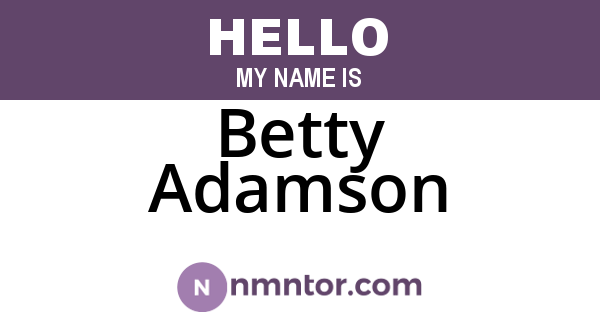 Betty Adamson