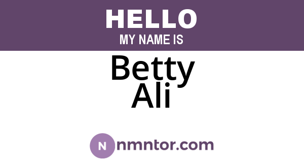 Betty Ali