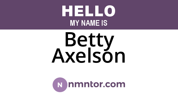 Betty Axelson