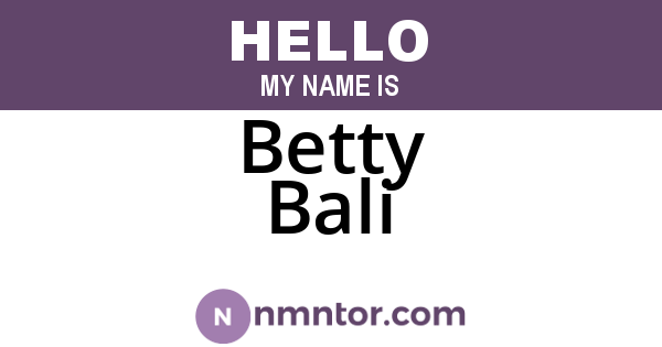 Betty Bali