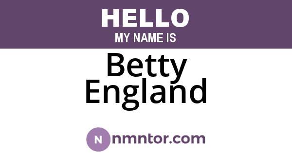 Betty England