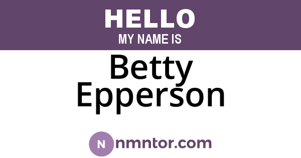 Betty Epperson
