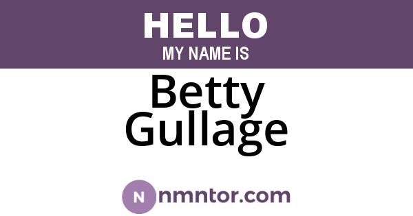 Betty Gullage