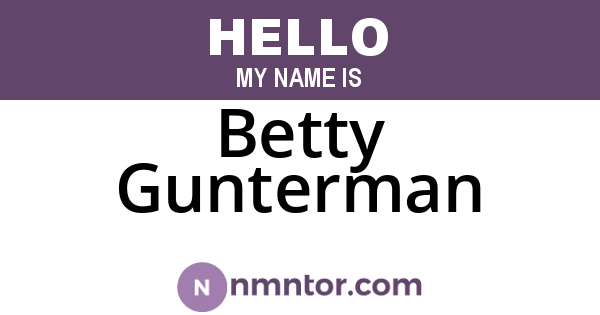Betty Gunterman