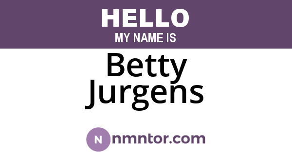Betty Jurgens