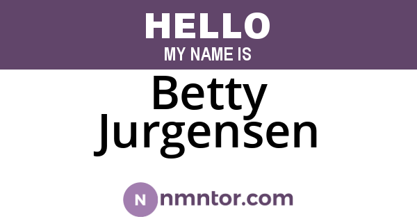 Betty Jurgensen