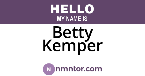 Betty Kemper