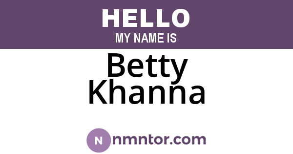 Betty Khanna