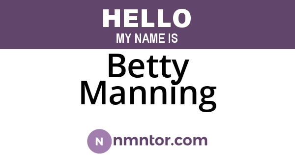 Betty Manning