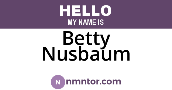 Betty Nusbaum