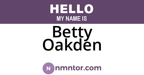 Betty Oakden