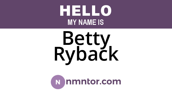 Betty Ryback