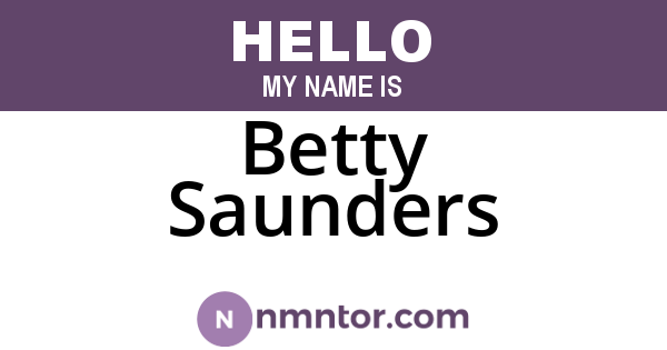 Betty Saunders