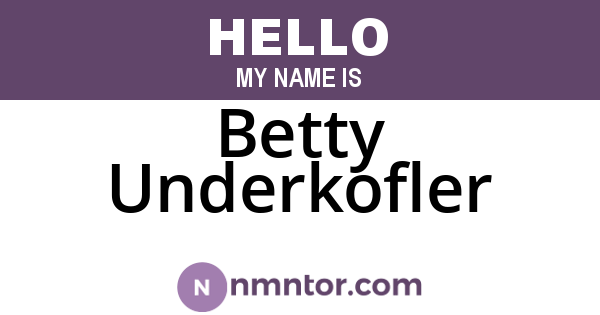 Betty Underkofler