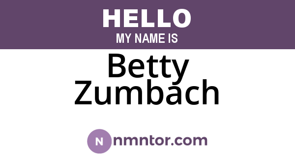 Betty Zumbach