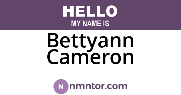 Bettyann Cameron