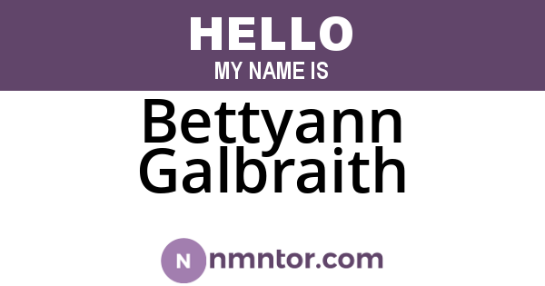 Bettyann Galbraith