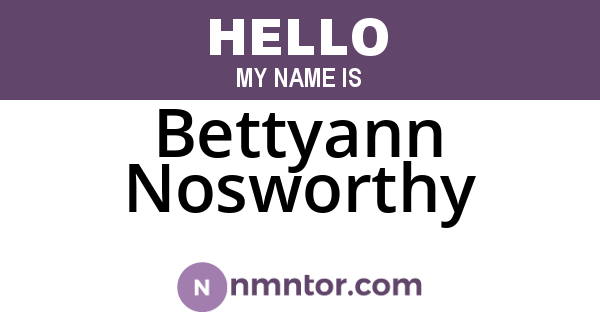 Bettyann Nosworthy