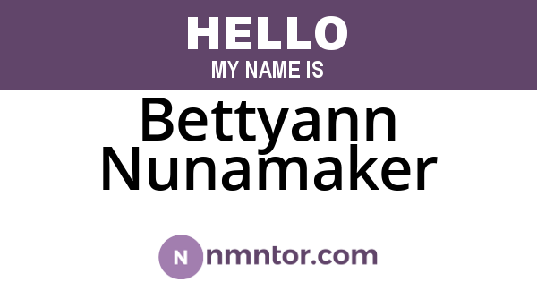 Bettyann Nunamaker