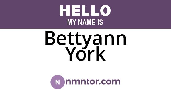 Bettyann York