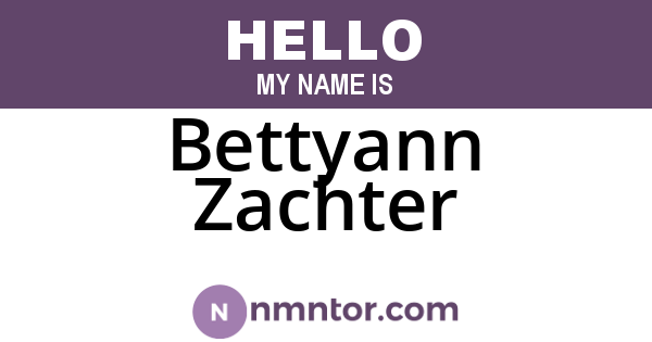 Bettyann Zachter