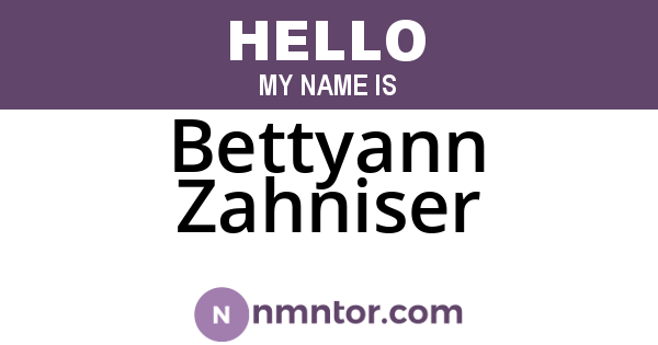 Bettyann Zahniser