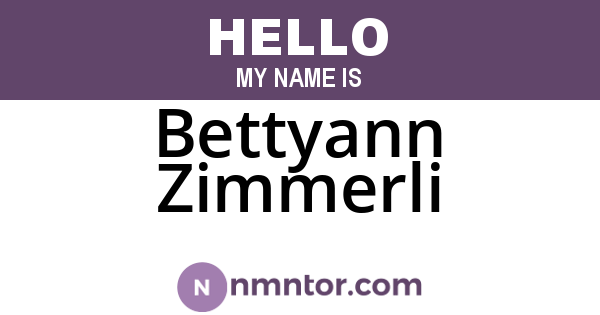 Bettyann Zimmerli