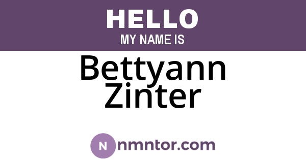 Bettyann Zinter
