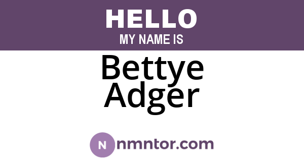 Bettye Adger