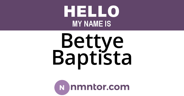 Bettye Baptista