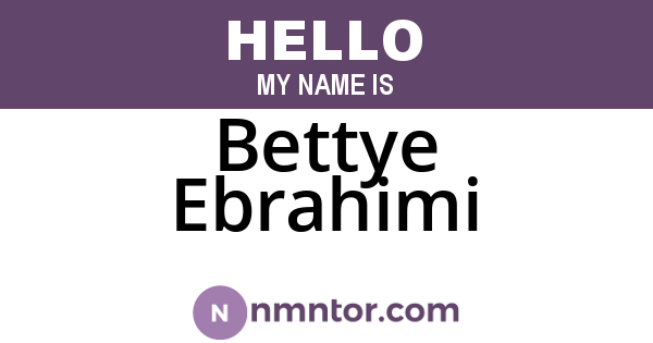 Bettye Ebrahimi