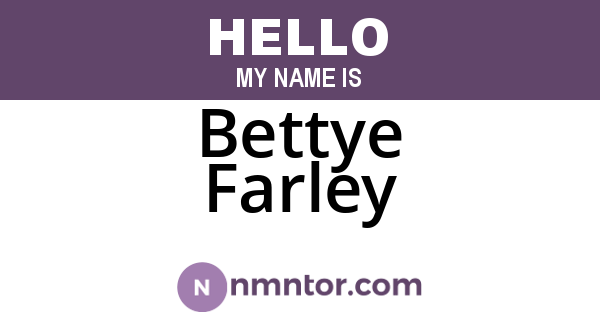 Bettye Farley