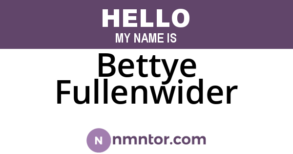 Bettye Fullenwider