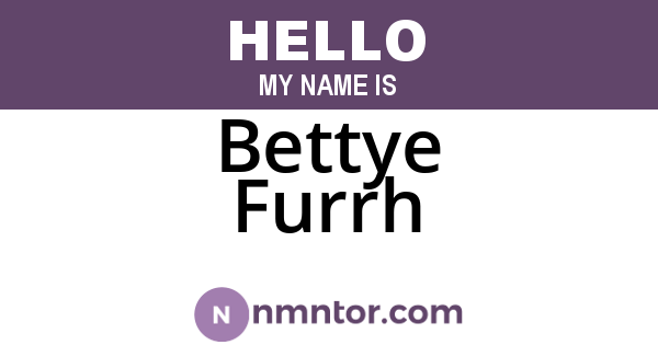 Bettye Furrh