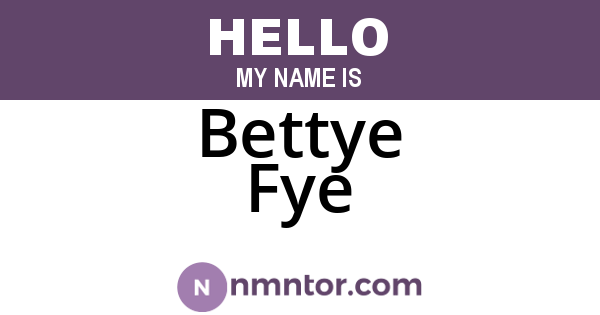 Bettye Fye