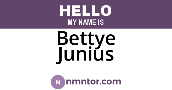 Bettye Junius