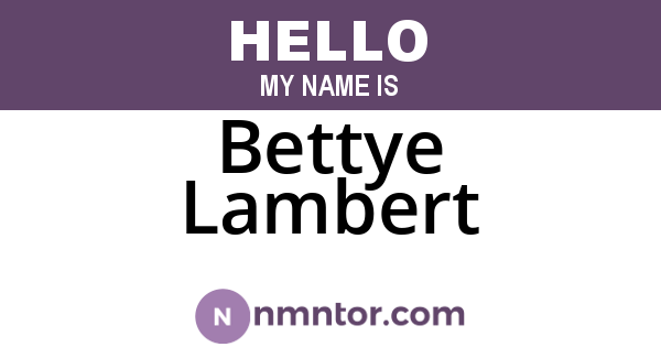 Bettye Lambert